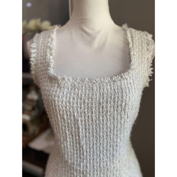 Z Spoke Zac Posen Gray White & Silver Woven Dress - Picture 2 of 8